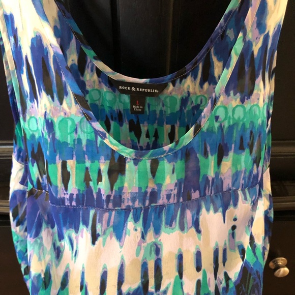 Rock & Republic high low sleeveless blouse Size L - Picture 2 of 5